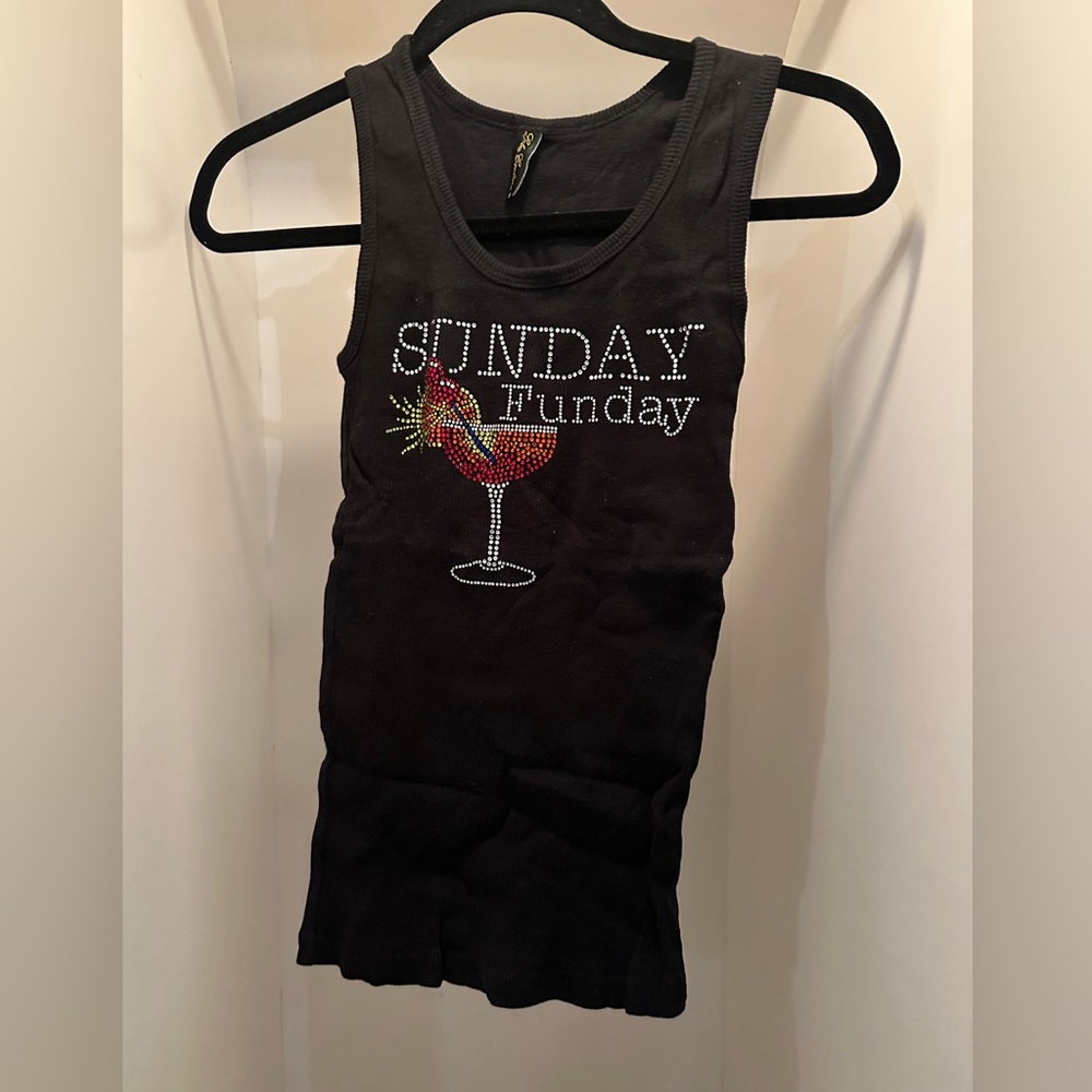Black 'Sunday Funday' Tank Top